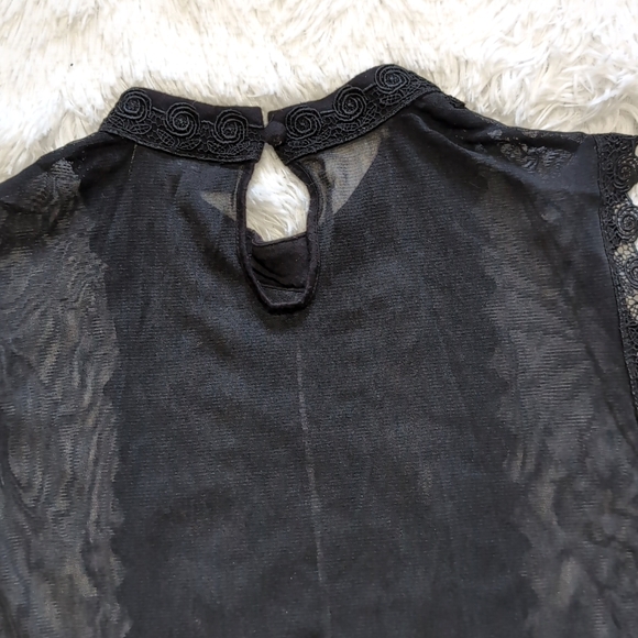 🔴LOWEST! Apt.9 Sheer Black Embroidered Layering Top - Picture 8 of 11